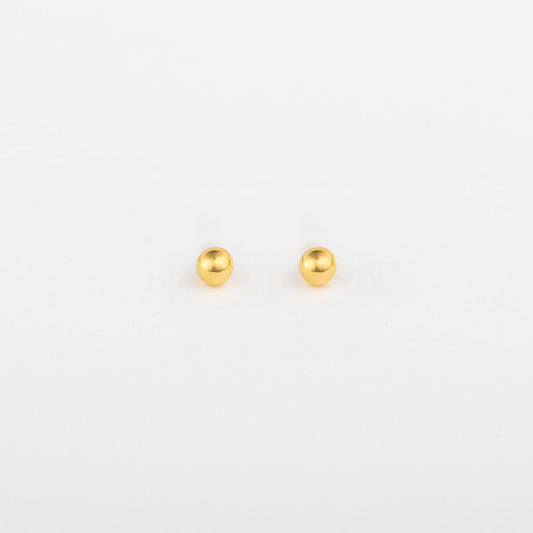 Dainty Gold Ball Stud Earrings (Small)