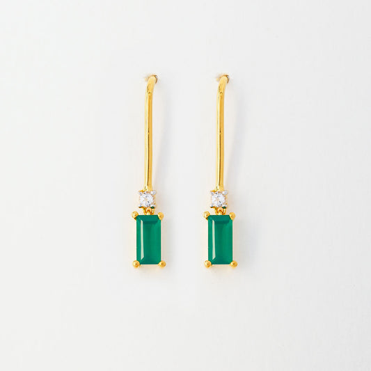 Green Onyx Dangle Earrings